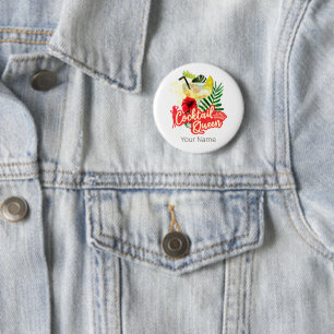Badge Rond 5 Cm Reine de Cocktail Vintage Poule Fête de Bacheloret
