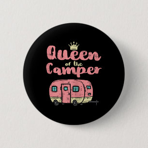 Badge Rond 5 Cm Reine De La Caravane Camping-Car Remorque De Campi