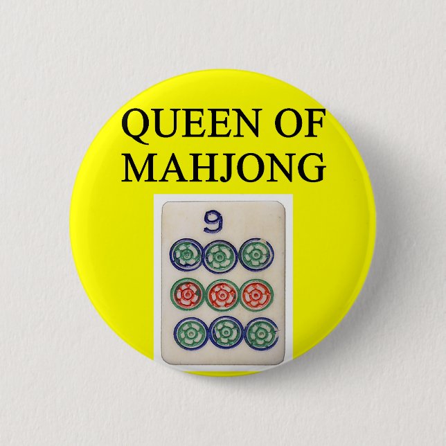 Badge Rond 5 Cm Reine de MAHJONG (Devant)