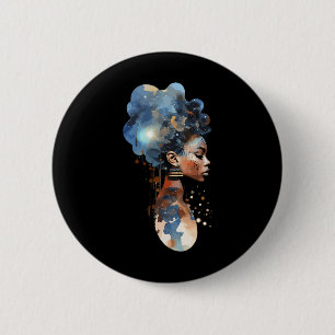 Badge Rond 5 Cm Reine de Mélanine Spirituelle Guerrière de l'Espac