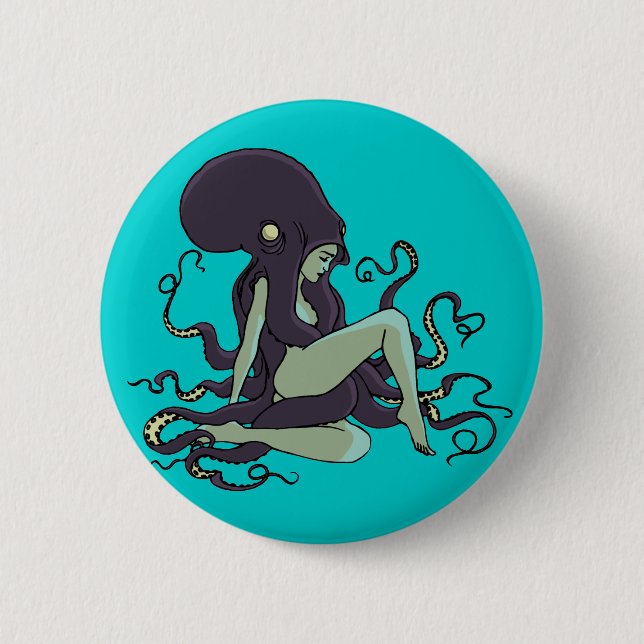 Badge Rond 5 Cm Reine de poulpe (Devant)
