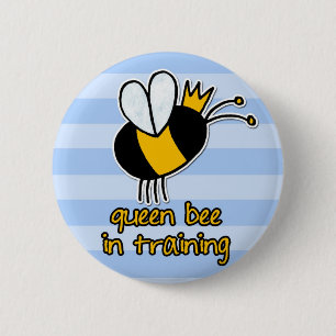 Badge Rond 5 Cm reine des abeilles dans la formation