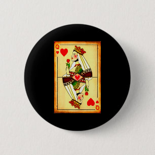 Badge Rond 5 Cm Reine des cœurs Saint-Valentin couple vintage asso