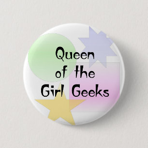Badge Rond 5 Cm Reine du geeks de fille