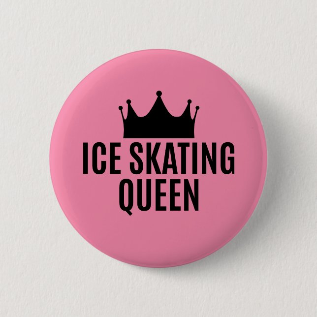 Badge Rond 5 Cm Reine du patinage sur glace - Patinage sur glace (Devant)