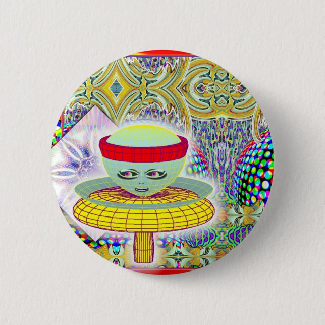 Badge Rond 5 Cm Reine du peuple des champignons (Devant)