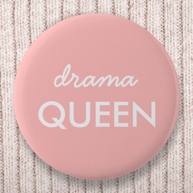 Badge Rond 5 Cm Reine du théâtre | Moderne tendance Cute rose élég (Créateur téléchargé)