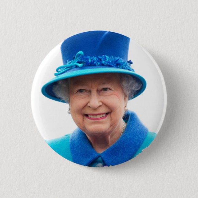 Badge Rond 5 Cm Reine Elizabeth d'Angleterre (Devant)