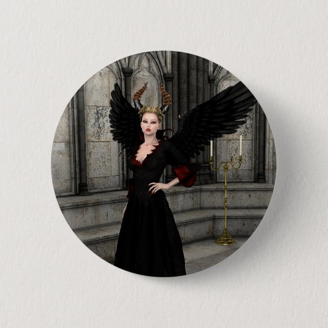 Badge Rond 5 Cm Reine Évil (Devant)