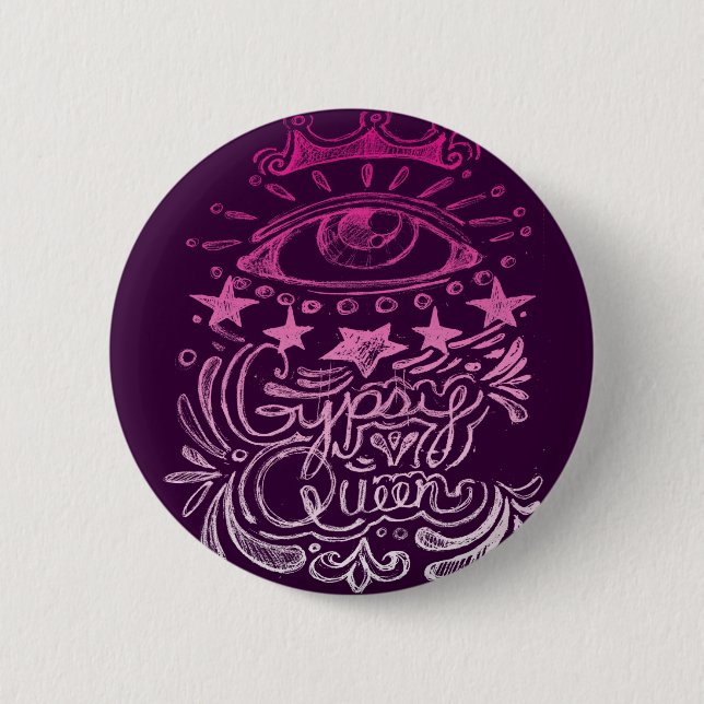 Badge Rond 5 Cm Reine gitane (Devant)