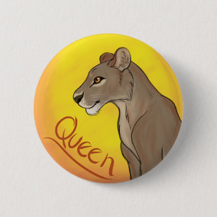 Badge Rond 5 Cm Reine Lioness