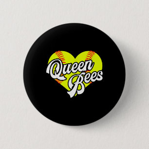 Badge Rond 5 Cm Reines abeilles de softball équipe de T-ball Ligue