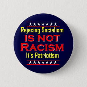 Badge Rond 5 Cm Rejetant le socialisme,