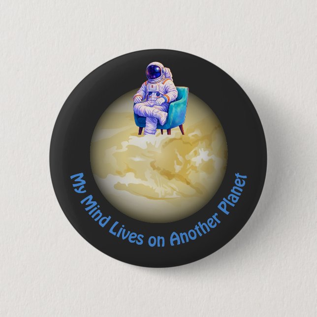 Badge Rond 5 Cm Relaxed Astronaut Sitting on Planet  (Devant)