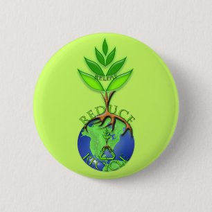Badge Rond 5 Cm Releaf Réduire Recycler