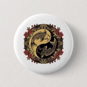 Badge Rond 5 Cm Relief Rond Ornemental de Dragon Impérial Chinois 