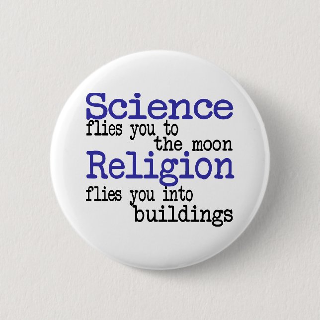 Badge Rond 5 Cm Religion et science (Devant)