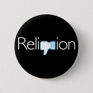 Badge Rond 5 Cm Religion ? Pouces vers le bas !