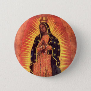 Badge Rond 5 Cm Religion vintage Vierge Marie Notre-Dame de Guadal