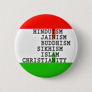 Badge Rond 5 Cm Religions d'identité indienne