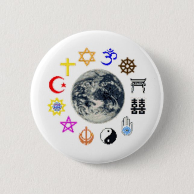 BADGE ROND 5 CM RELIGIONS DU MONDE (Devant)