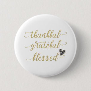 Badge Rond 5 Cm remerciant béni fête de l'action de grâce