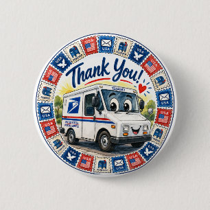 Badge Rond 5 Cm Remerciement des travailleurs postaux