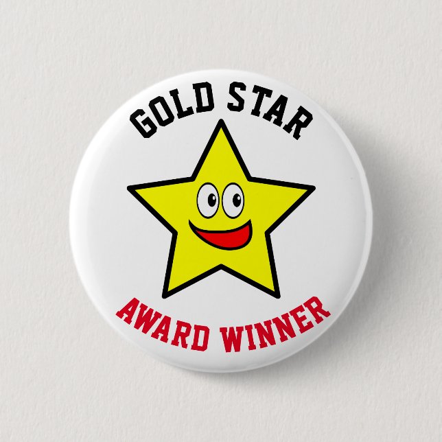 Badge Rond 5 Cm Remerciements du lauréat du Gold Star (Devant)