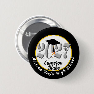 Badge Rond 5 Cm Remise des diplômes de la promotion 2027 Silver