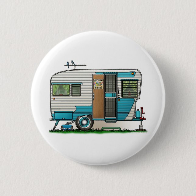 Badge Rond 5 Cm Remorque de campeur de luxe (Devant)