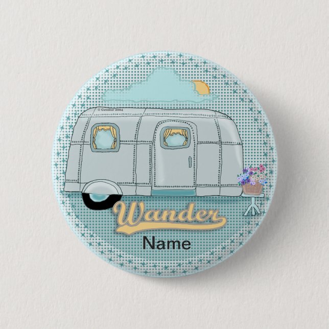Badge Rond 5 Cm Remorque de camping  (Devant)