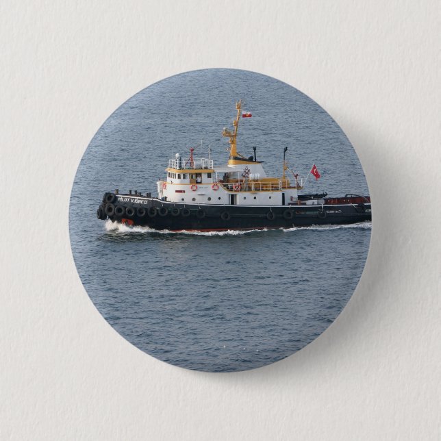 Badge Rond 5 Cm Remorqueur turc à Istanbul (Devant)