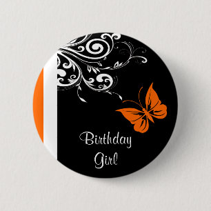 Badge Rond 5 Cm Remous oranges de Butterly