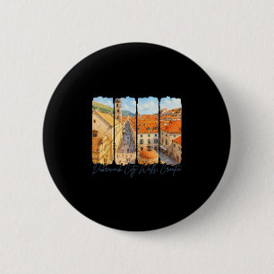 Badge Rond 5 Cm Remparts de la ville de Dubrovnik Croatie Voyage P