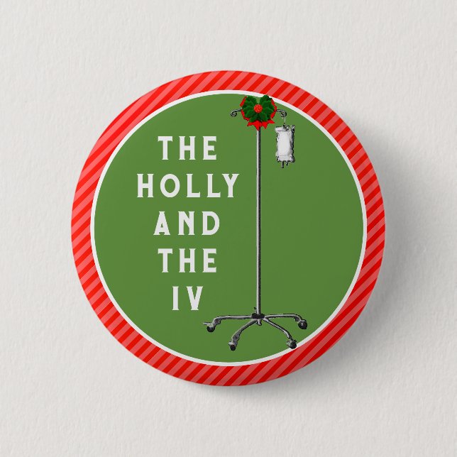 Badge Rond 5 Cm Remplissages de bas de Noël pour infirmière (Devant)