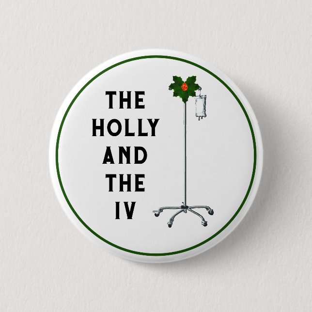 Badge Rond 5 Cm Remplissages de bas de Noël pour infirmière (Devant)