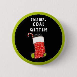 Badge Rond 5 Cm Remplisseur de chaussette de Noël Liste Vilain