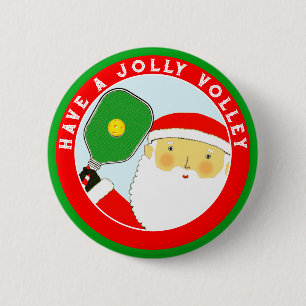 Badge Rond 5 Cm Remplisseurs de chaussette de Noël Pickleball en b