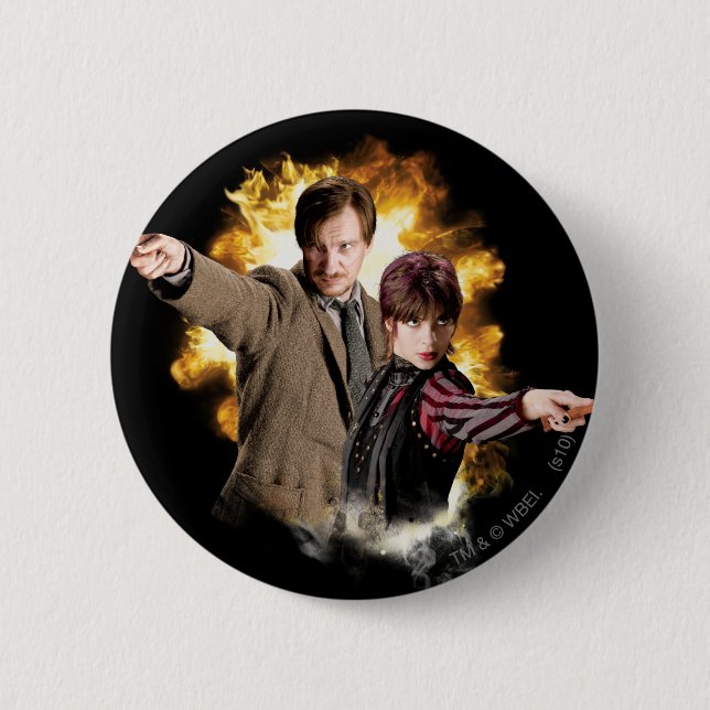 Badge Rond 5 Cm Remus Lupin et Nymphadora Tonks-Lupin (Devant)