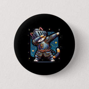 Badge Rond 5 Cm Ren Faire Chevalier médiéval Dabbing Chat Kitten D