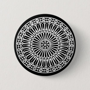 Badge Rond 5 Cm RENAISSANCE Décor architectural noir blanc