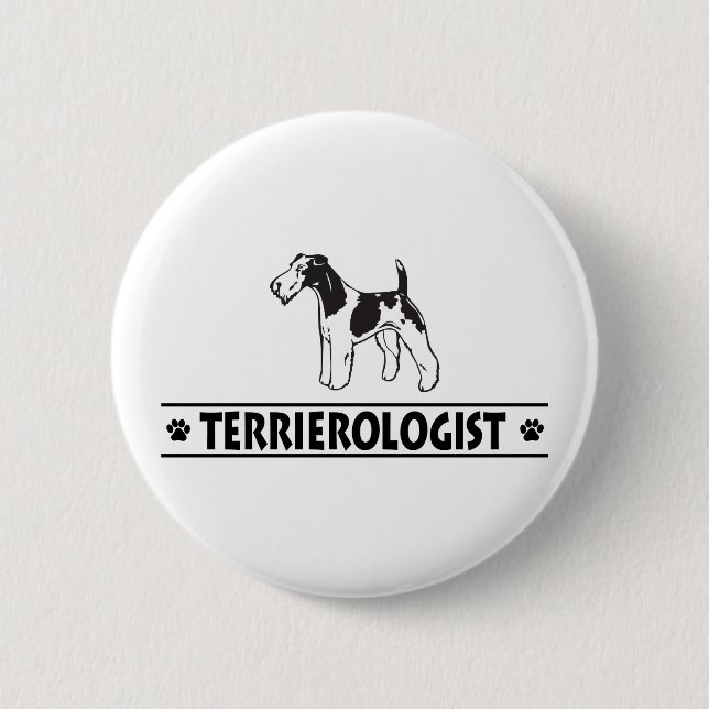 Badge Rond 5 Cm Renard À poils durs Terrier (Devant)
