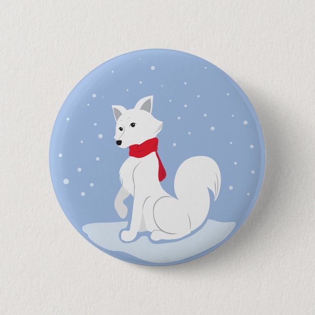 Badge Rond 5 Cm Renard arctique (Devant)