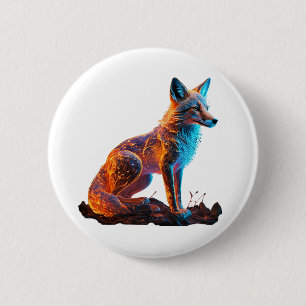 Badge Rond 5 Cm Renard de givre