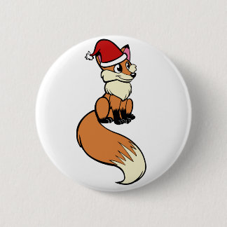 BADGE ROND 5 CM RENARD DE NOËL