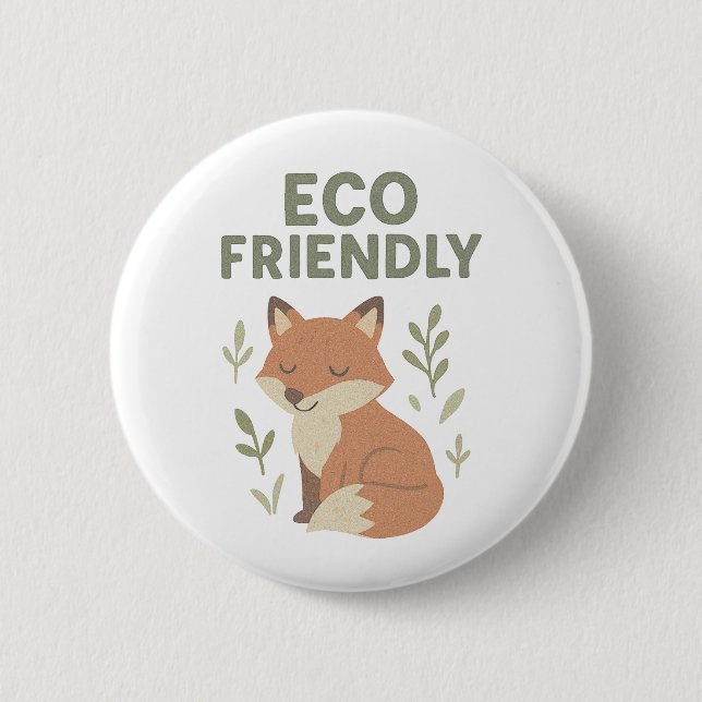 Badge Rond 5 Cm Renard éco-responsable (Devant)