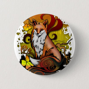Badge Rond 5 Cm Renard extérieur