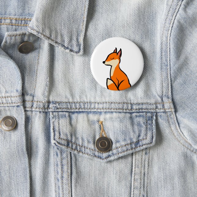 Badge Rond 5 Cm Renard personnalisable (En situation)