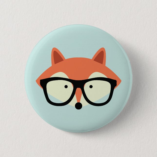 Badge Rond 5 Cm Renard rouge de l'Hipster (Devant)