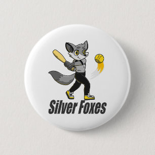 Badge Rond 5 Cm Renards Argentés Softll